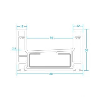 پروفیل فریم جفت ریل کشویی