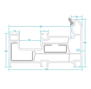 پروفیل فریم  تک ریل کشویی